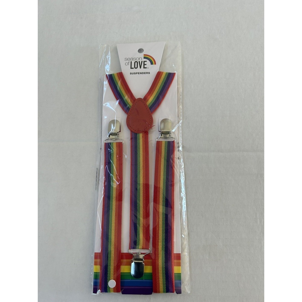 RAINBOW SUSPENDERS GAY PRIDE  PARADE MARCHES UNISEX‎ Halloween Costume New!